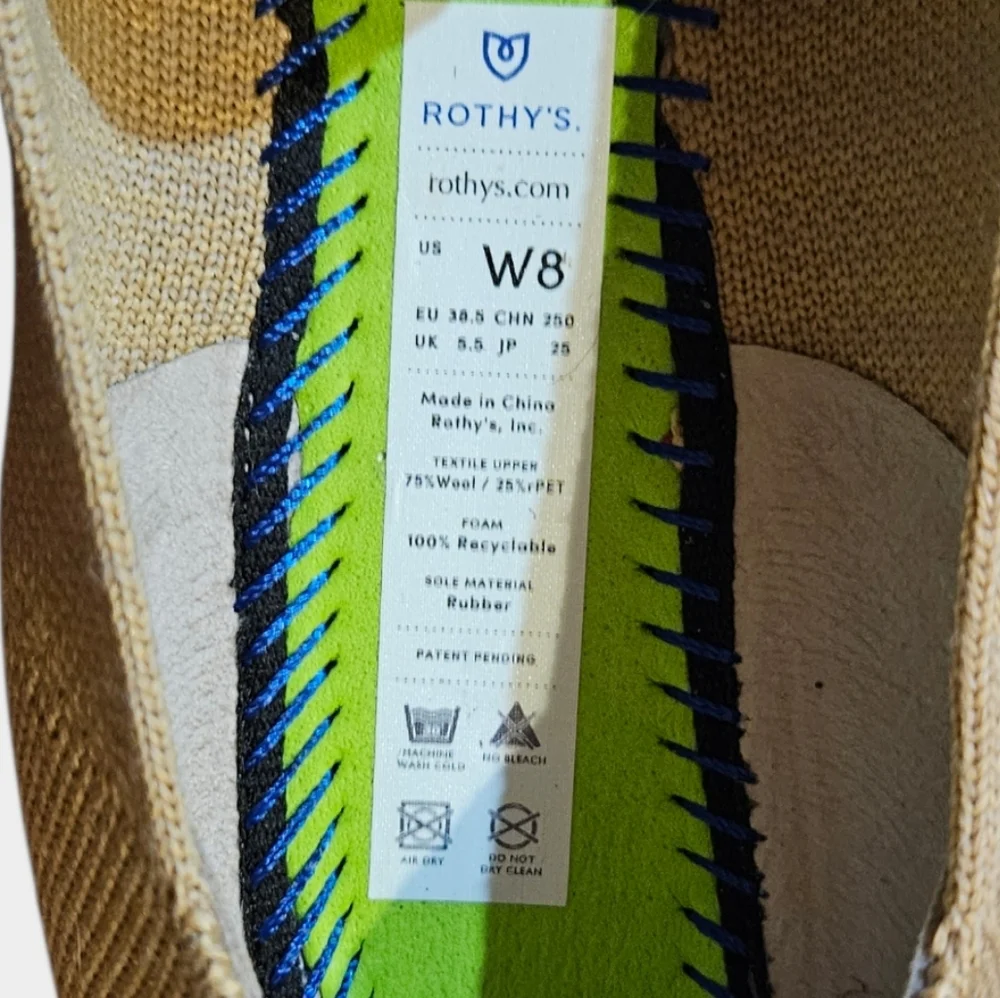 Rothy's The Point Merino Wool Flats in Camel Size 8 Limited Edition - Picture 9 of 9